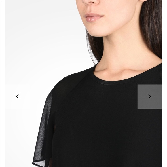 Armani Exchange Black Sheer Sleeve Blouse - Picture 4 of 7